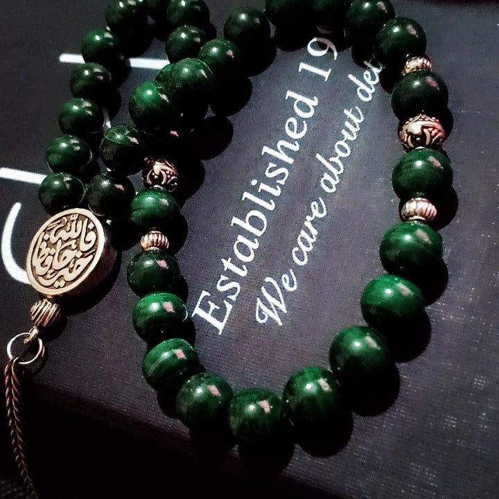 33 African Malachite Prayer Silver 925