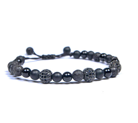 MATT ONYX WITH ZIRCON BRACELET