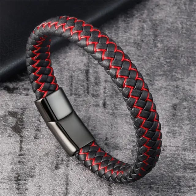 HandMade Red&Black Leather For Men