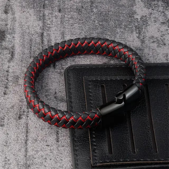 HandMade Red&Black Leather For Men