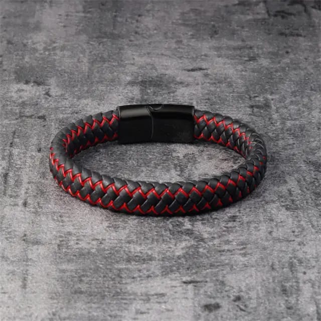 HandMade Red&Black Leather For Men