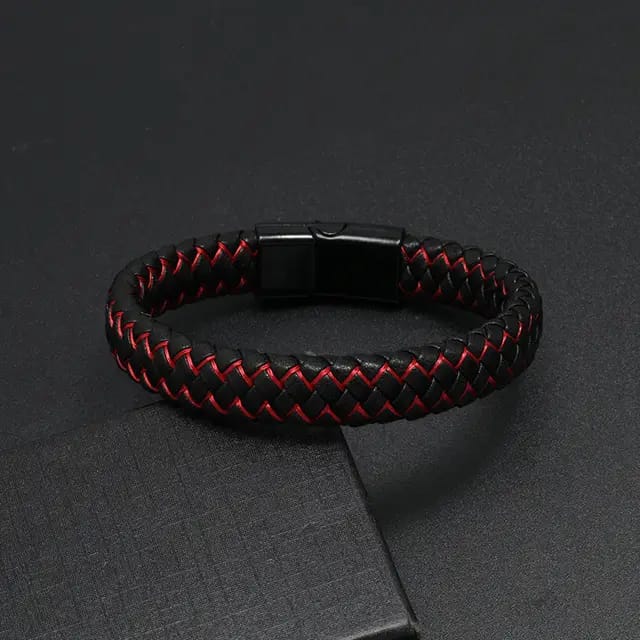 HandMade Red&Black Leather For Men