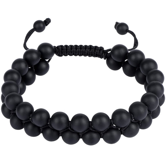 protective  Genuine Stone Black Onyx Beads Healing Bracelets