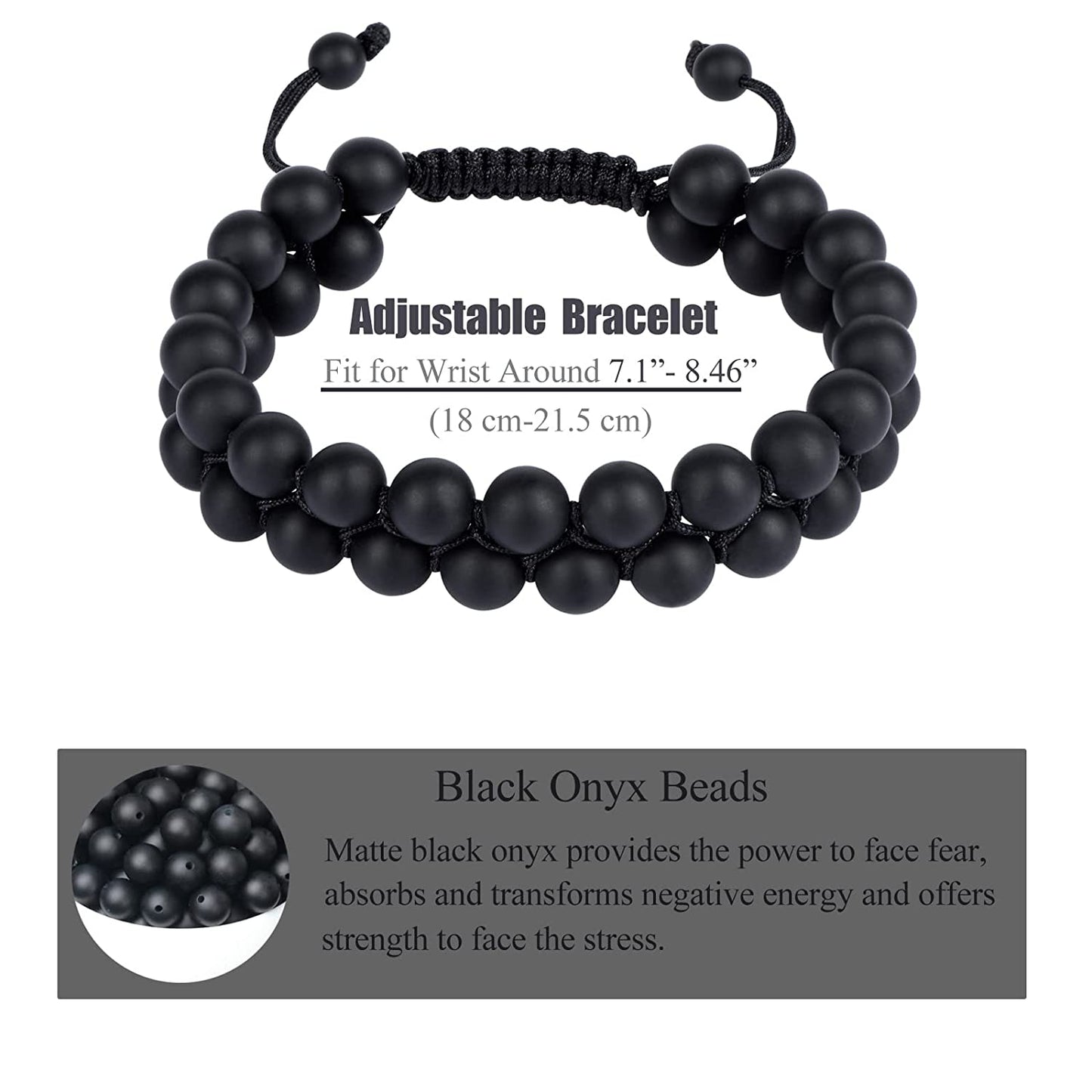 protective  Genuine Stone Black Onyx Beads Healing Bracelets