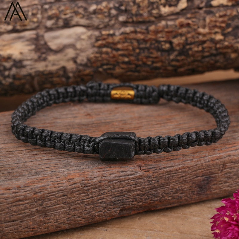 Natural Black Tourmaline Single Beads Woven