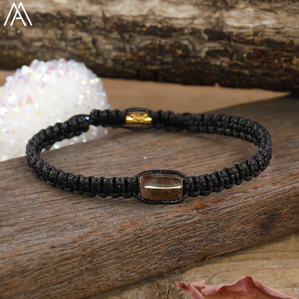 Natural Black Tourmaline Single Beads Woven