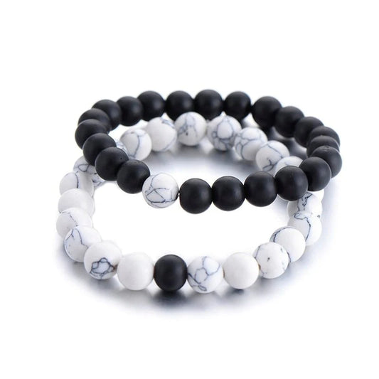 Howlite and Onyx Connection Bracelets